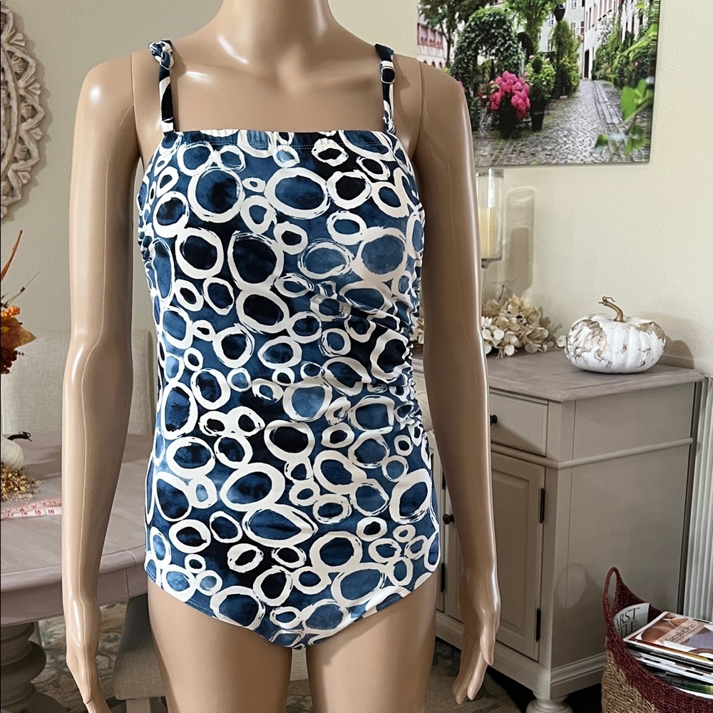 Longitude Blue and White One Piece Swimsuit